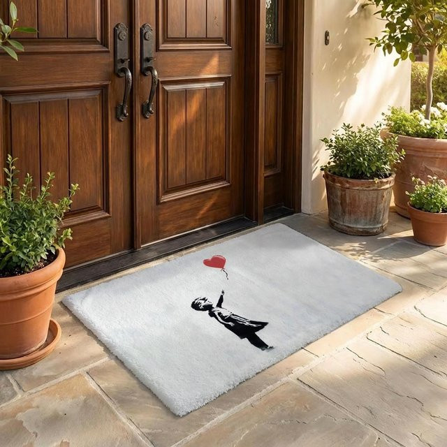 Case Banksy Bodenmatte aus Flanell, rutschfeste Fußmatte für Wohnzimmer und Schlafzimmer - Bild 1