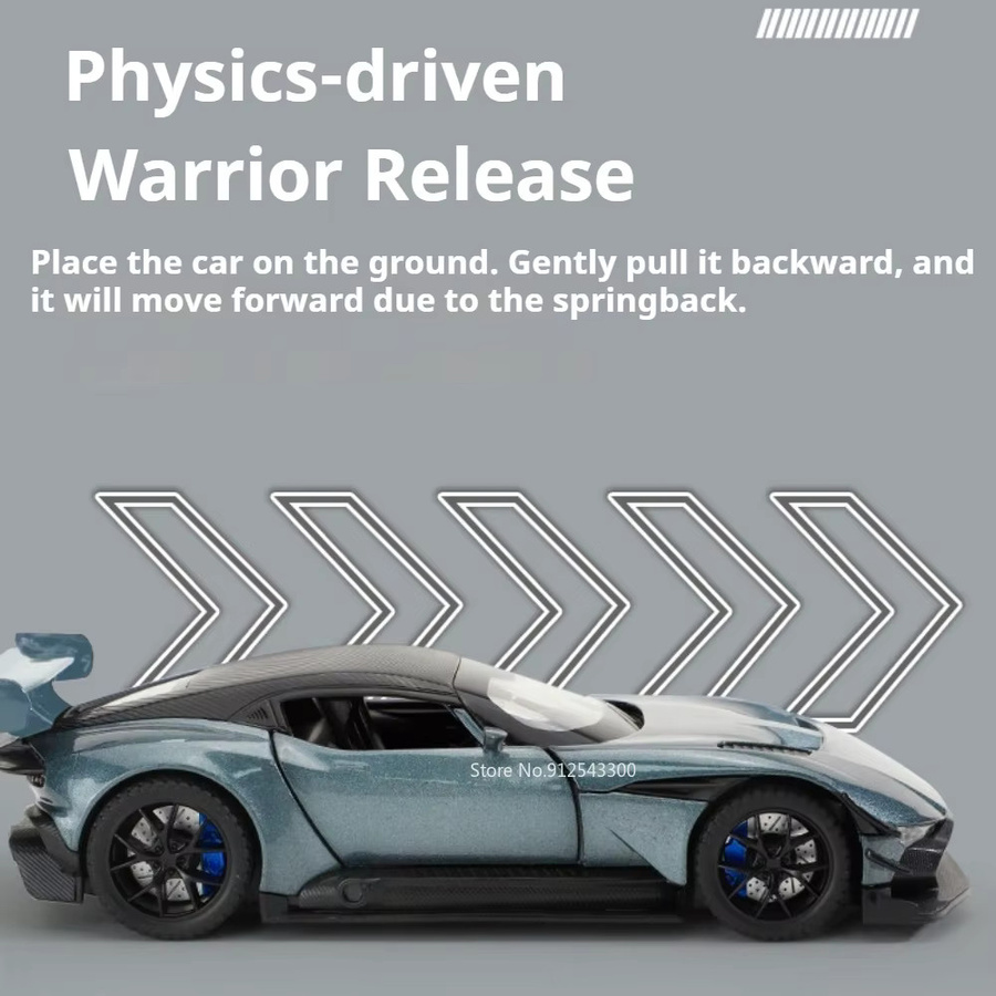 RMZ city Vulcan DB12 Automodell, 1:32 Maßstab, mit Licht und Sound, Druckguss-Fahrzeug - Bild 4