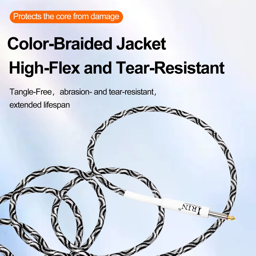 IRIN Elektrisches Gitarrenkabel mit 6,5mm Stecker und Rauschunterdrückung in Blau oder Mehrfarbig - Bild 4