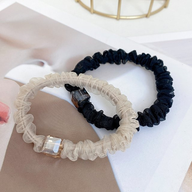 Simplicity 6er-Set Haarband, Champagner, Strass, Netzstoff, Schleife - Bild 1