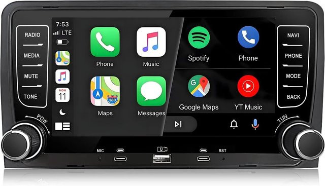 Junsun Autoradio für Audi RS3 Sportback 2011-2012 mit Bluetooth und USB in Schwarz - Bild 1