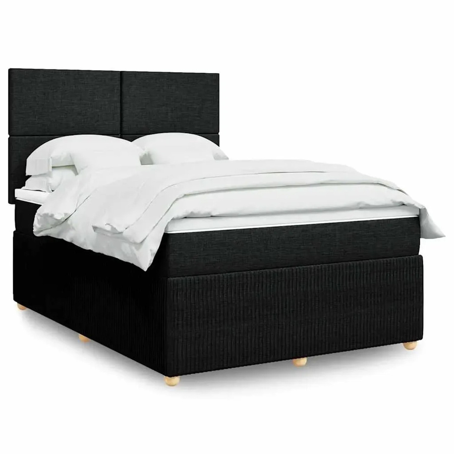 vidaXL Boxspringbett Hybrid mit Matratze und USB-Ladeport, Schwarz, B/T/H: 140 x 190 cm - Bild 2