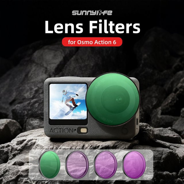 DJI Osmo Action 6 Filter-Kit aus optischem Glas mit UV, CPL, ND8, ND16, ND32 und ND64 Filtern - Bild 1