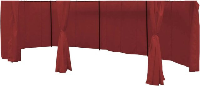 Lex 8er Set Seitenteile für Pavillon 5,3 x 3,5 m, wasserabweisende Seitenwände als Sichtschutz, Farbe Burgundrot - Bild 1