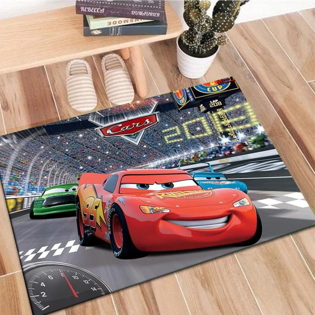 Rutschfester Lightning McQueen Teppich von LjqEight für Kinderzimmer und Wohnzimmer, Mehrfarbig, B/T: 80 x 50 cm - Bild 1