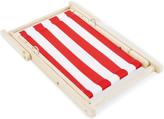 Pinolino Liegestuhl Linus für Kleinkinder in Rot-Weiß mit Streifen, Größe S, Kiefer und Polyester - Bild 1
