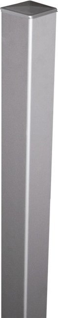 GroJa Zaunpfosten aus Aluminium eloxiert in Silber, quadratisch, zum Einbetonieren, B/T/H: 6 x 6 x 240 cm - Bild 1