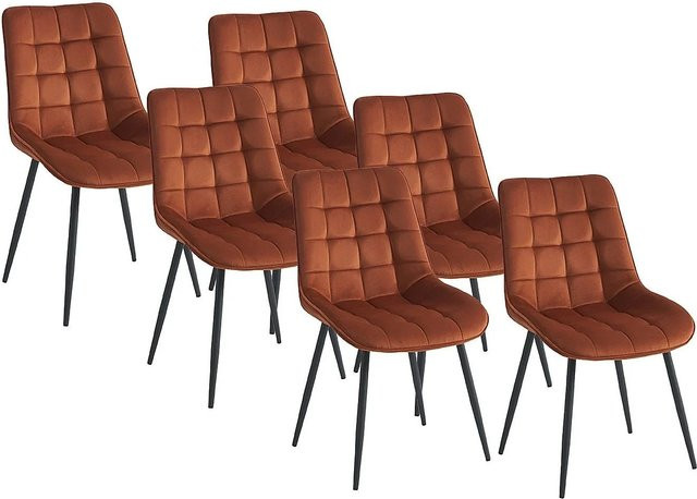 Vente-unique Stuhl Ollua in Terracotta aus Samt und Metall mit einer Breite von 49,5 cm - Bild 1