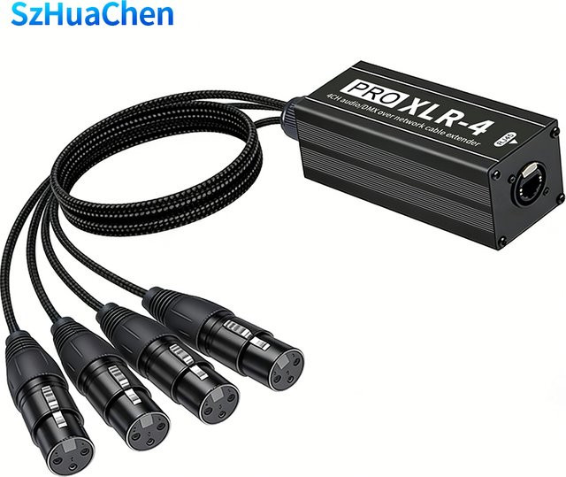 TITAK 1 Paar XLR-4 auf RJ45 Adapter XLR-4 4CH auf Ethernet LAN Verlängerungskabel für Audio-DMX-über-Ethernet Bühnen-Sound und Beleuchtungssysteme in Schwarz - Bild 1