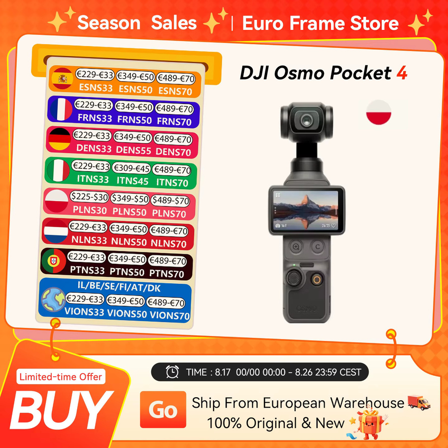 DJI Osmo Pocket 4 Action-Kamera mit 1 Zoll CMOS-Sensor, 14 Stufen Dynamikumfang, 10-Bit D-Log und ActiveTrack in Schwarz - Bild 1
