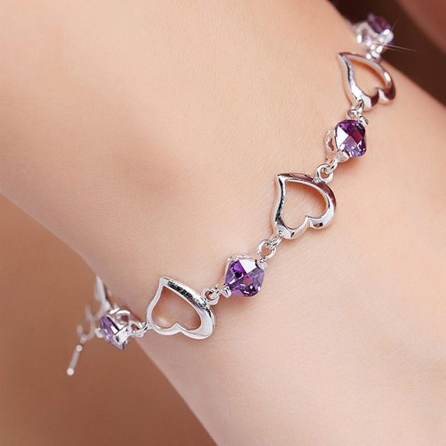 Ambiel Charm Armband, Silber, Zirkonia, Lila, Damen - Bild 1