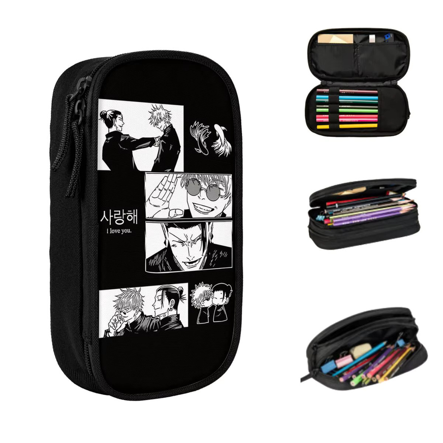 Jujutsu Kaisen Gojo Satoru Federmäppchen Schwarz für Jungen und Mädchen - Bild 3
