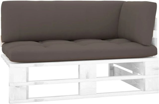vidaXL Outdoor-Ecksofa aus imprägniertem Kiefernholz in Weiß mit beigefarbenen Polstern für Garten und Terrasse - Bild 1