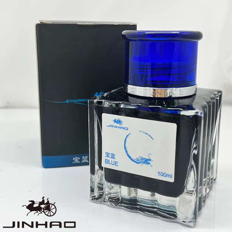 JINHAO Füllfederhalter-Tinte Schwarz in der Glasflasche, 100 ml - Bild 1