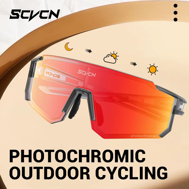 SCVCN Sportsonnenbrille, Photochrome, Unisex, Vollrand, Kunststoff - Bild 3