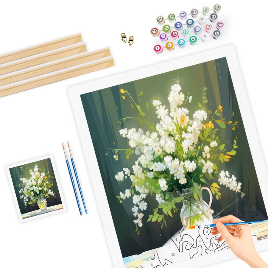 RUOPOTY Malen nach Zahlen Set mit floralem Motiv auf Leinwand in Mehrfarbig - Bild 3