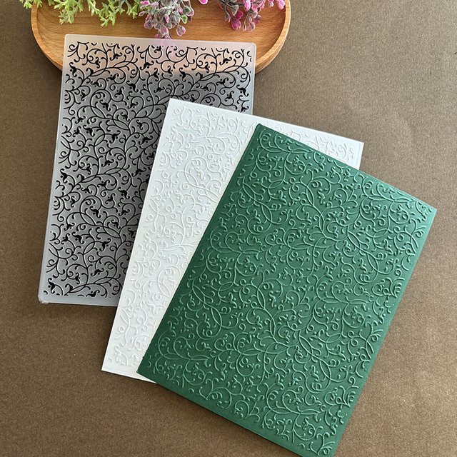 Handgefertigte Kunststoffordner mit Barockem Weinrebenmuster für Scrapbooking und Kartenherstellung - Bild 1