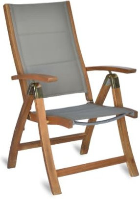 Merxx Acapulco Klappsessel aus Akazie und Textil in Braun, B/H/T: 61,5 x 110,5 x 68 cm - Bild 1