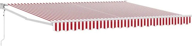 vidaXL Einziehbare Markise aus Polyester und Aluminium in Rot und Weiß B: 400 cm, T: 300 cm - Bild 1
