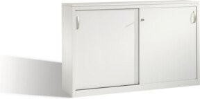 C+P Akten-Sideboard Acurado mit Schiebetüren, 2 x 2 Ordnerhöhen, Farbe Lichtgrau, H: 100 cm, B: 160 cm, T: 40 cm - Bild 1