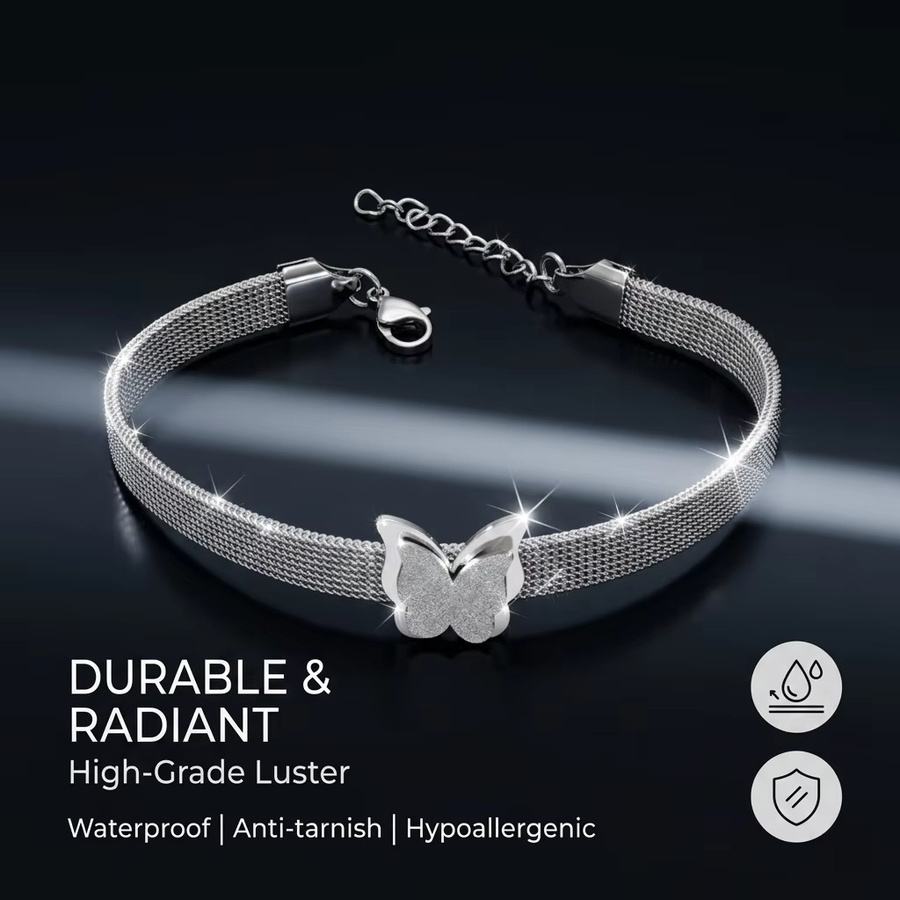 JP One Armband, Edelstahl, Silber, Damen, Schmetterling - Bild 4