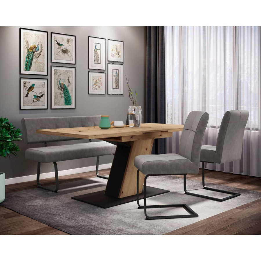 Sitzbank Luise von Hela in Grau und Anthrazit aus Microfaser mit modernem Design, B/H/T: 140 x 90 x 64 cm - Bild 3