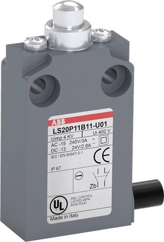 ABB LS20P11B11-U01 Positionsschalter mit Kuppenstößel, 10A, grau, IP67 - Bild 1