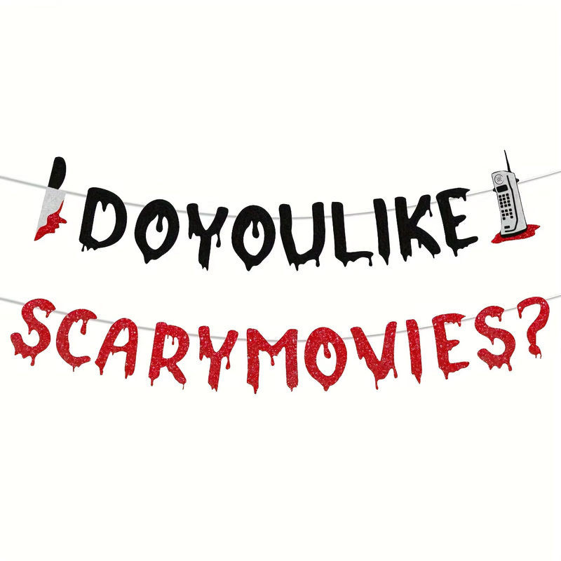Mehrfarbige Halloween Horrorfilm Banner Dekoration für deine Film Nacht Party - Bild 1