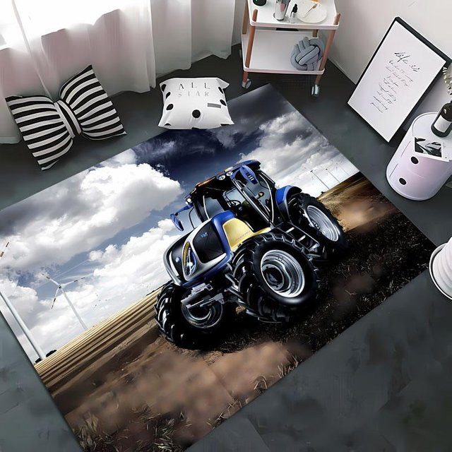 Karpetti Anti-Rutsch Teppich Auto Traktor Serie für Kinderzimmer, Wohnzimmer und Schlafzimmer, B/B: 60 x 40 cm, Mehrfarbig - Bild 1