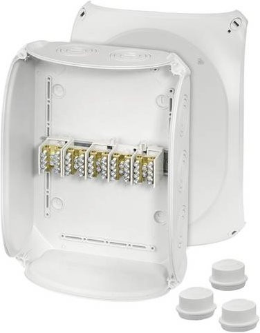 Hensel Abzweigdose 62000168 halogenfrei und plombierbar in Weiß, B: 22,5 cm, L: 29,5 cm - Bild 1