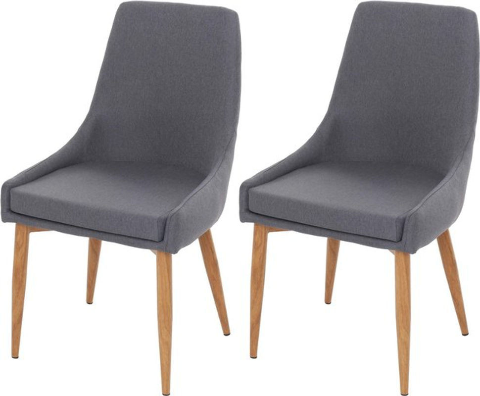 2er-Set Esszimmerstühle MCW MCW-B44 II im Retro-Design in Anthrazit Grau - Bild 1