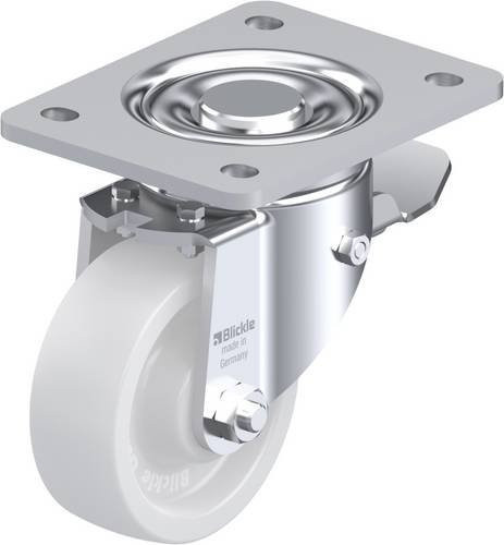 Blickle Lenkrolle LH-SPO 100G-3-ST mit Feststeller, Rad-Durchmesser: 100 mm, Tragfähigkeit: 500 kg, Farbe: Weiß - Bild 1
