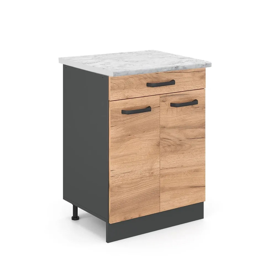 Vicco Küchenunterschrank R-Line Goldkraft Eiche Anthrazit B: 60 cm, T: 46 cm, H: 81,6 cm - Bild 2