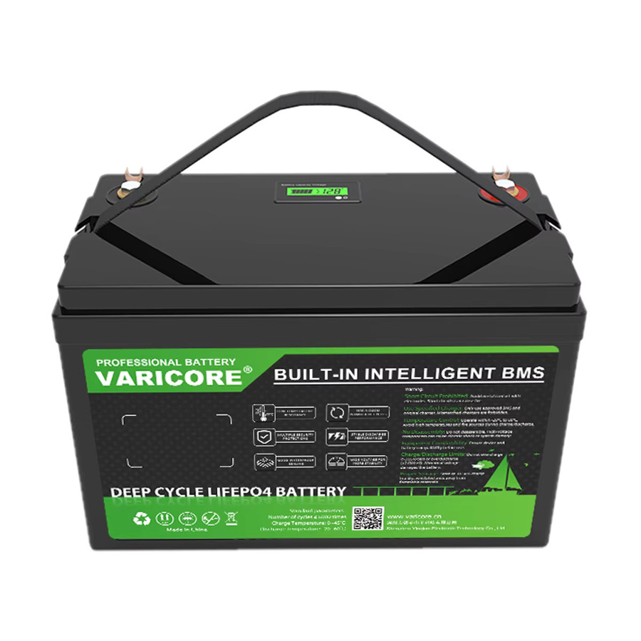 VariCore LiFePO4 Lithium-Eisenphosphat-Batterie 12V/12,8V 100Ah mit BMS und Ladegerät, Schwarz - Bild 7