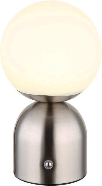 Globo Tischleuchte Julsy LED Akkubetriebbar Nickel Matt dimmbar mit Touch-Funktion - Bild 1