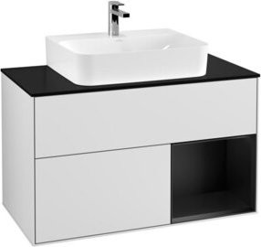 V&B Waschtischunterschrank Finion 100 Wandbeleuchtung in Weiß lackiert B/T/H: 100 x 50,1 x 50,1 cm - Bild 1