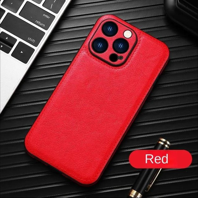 Luxuriöse Lederhülle Yiran Bag für iPhone in Rot mit Kameraschutz - Bild 1