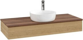 V&B Waschtischunterschrank Antao ohne Frontstruktur in Walnuss und Eiche, B/T/H: 120 x 50 x 19 cm - Bild 1