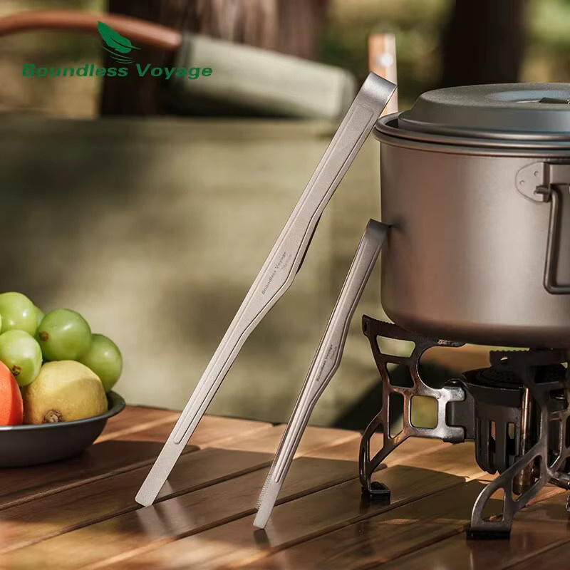 Boundless Voyage Grillzange aus Titan in Silber, Mehrzweck-Grillpinzette für Küche, Buffet und Steak, 6.7/10 inch - Bild 2