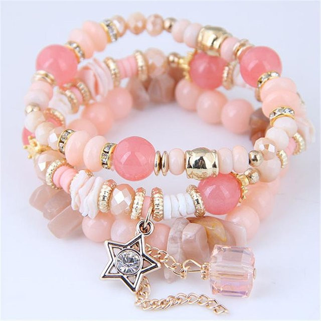 Armband Allbestart, Kristallbonbonperlen, rosa, Damen, Kupfer - Bild 1