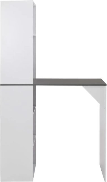 vidaXL Bartisch mit Schrank in Weiß mit grauer Tischplatte, B/T/H: 115 x 59 x 200 cm - Bild 1