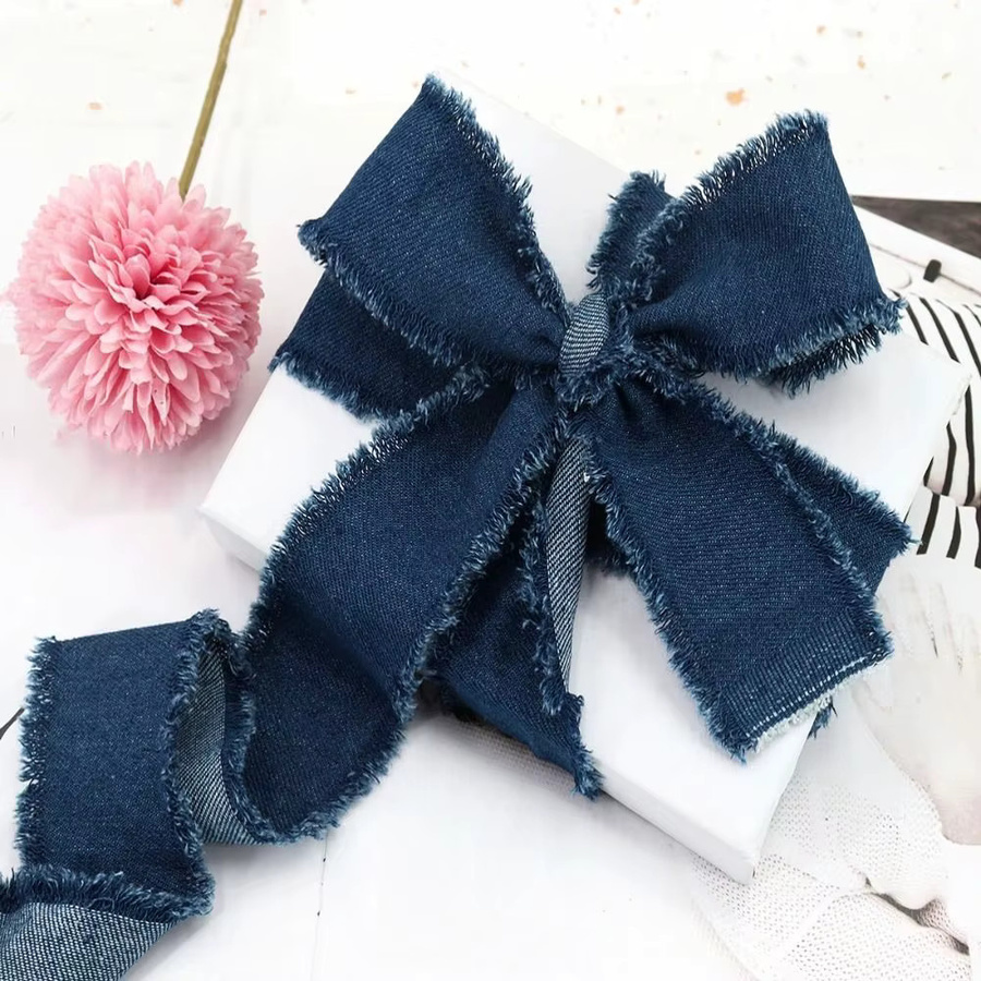 Blaues Denim Band aus Jeansstoff für DIY-Näharbeiten und Haarspangen, 1,5 Yards - Bild 4