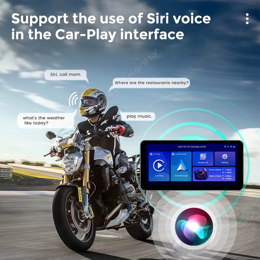 TomoStrong Tragbares 6,3 Zoll GPS Navigationsgerät für BMW Motorräder mit IPX7 Wasserdichtigkeit, Wireless CarPlay und Android Auto, IPS Touchscreen mit Tag-Nacht-Modus, Schwarz - Bild 4