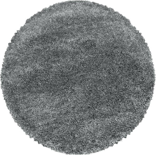 Ayyildiz Hochflorteppich Fluffy Shaggy rund in Hellgrau Durchmesser: 120 cm - Bild 1
