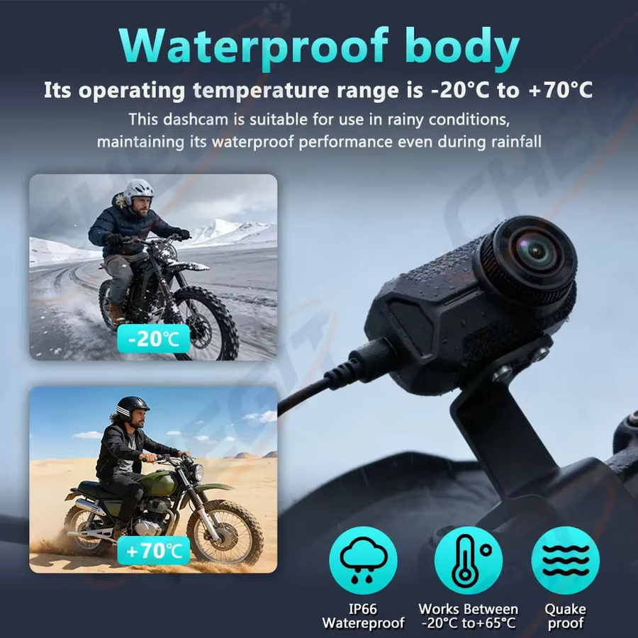 WDSZKMYF QHD 2K Action Camera mit WIFI App und IP66 Wasserdichtigkeit für Motorrad und Fahrrad in Schwarz - Bild 5