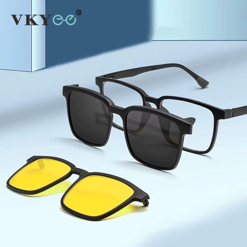 VICKY 2191 Sonnenbrille, Clip-on, Vollrand, rectangular, TR90, Unisex, black - Bild 2
