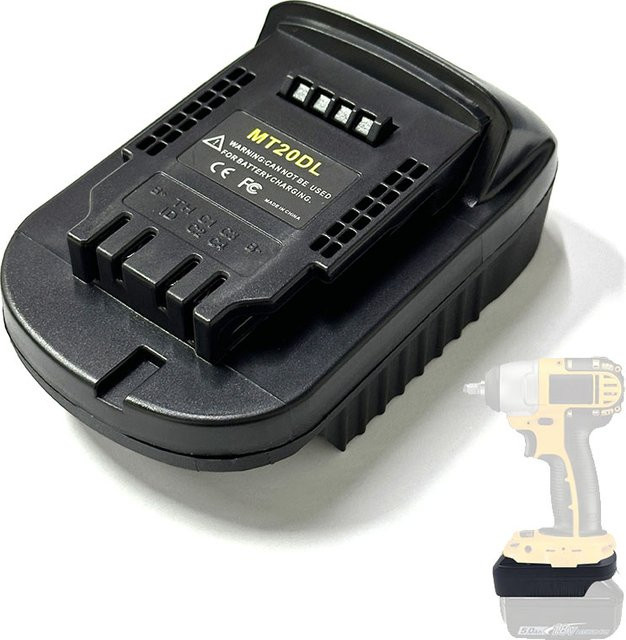 MT20DL Akku-Adapter in Schwarz, kompatibel mit Makita 18-V-Lithium-Akkus für den Einsatz in Dewalt 18-V-20-V-Lithium-Geräten - Bild 1