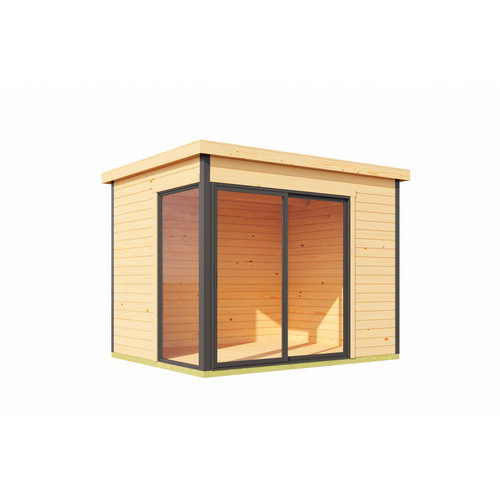 Lasita Gartenhaus Austin Blockbohlenhaus mit Flachdach, naturbelassen braun, B/H/T: 300 x 239,4 x 240 cm - Bild 2