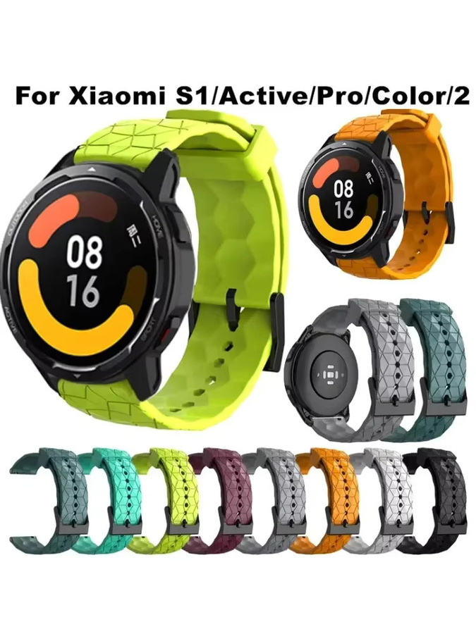 CAOWTAN Uhrenarmband Silikon, Schwarz, 22mm, für Xiaomi Mi Uhr, Xiaomi S1 Aktive - Bild 5