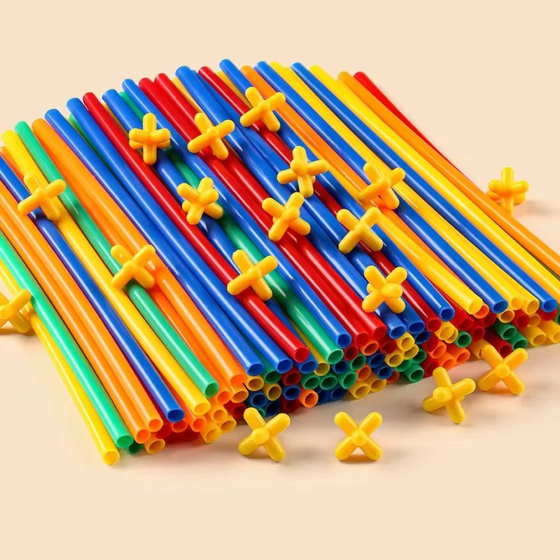Meade Kinder Stroh Bausteine Schlauch Spielzeug, 100-teiliges Set - Bild 2